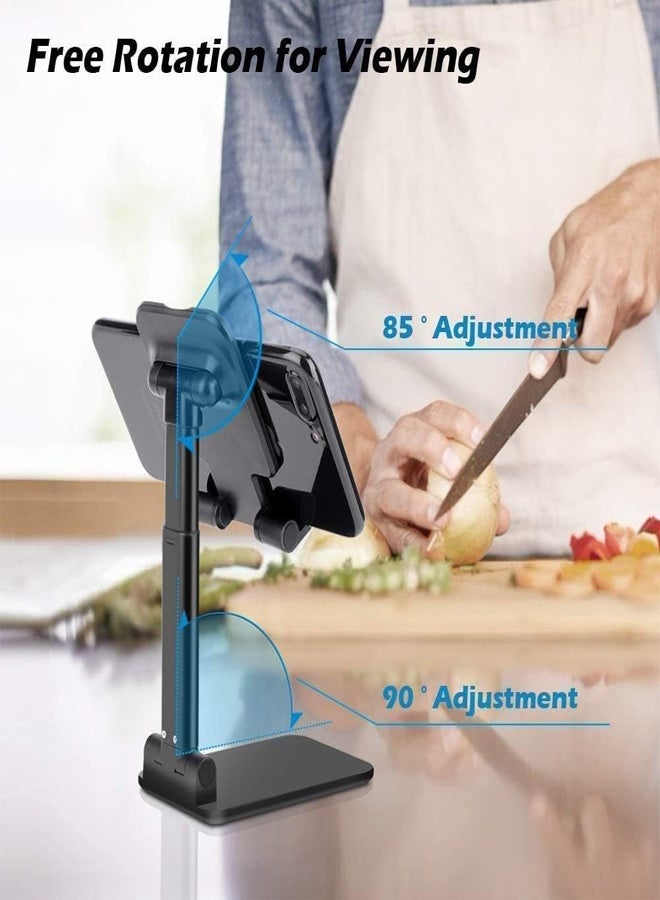 Phone Holder 360 Degree Stand Handphone Folding Dekstop Liftable Foldable - Black - Image 5