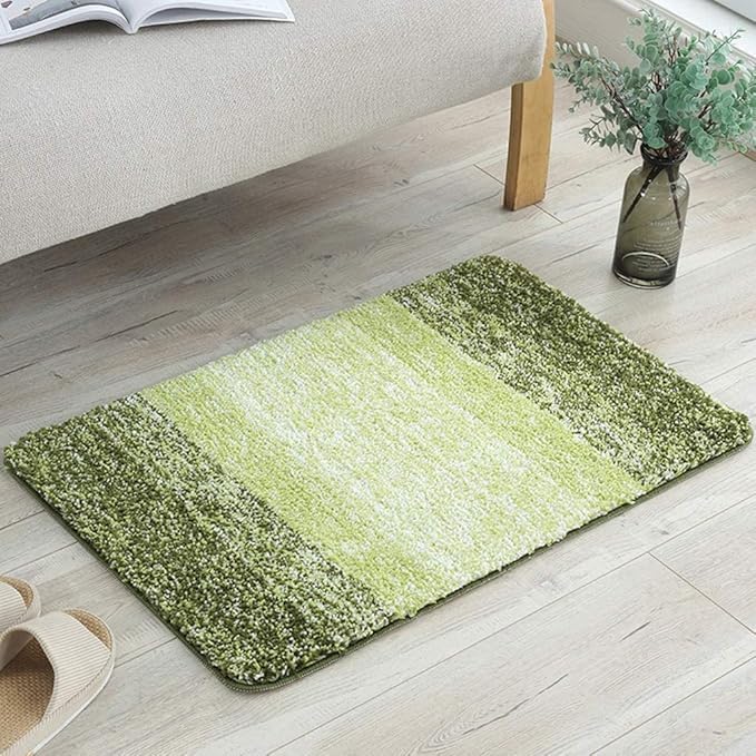 BIRZAR Home Microfiber Striped Rectangle Shaped AntiSkid Bath Mats Soft Super Absorbent Mats for Shower Washable NonSlip QuickDrying MatsPack of 1 - Image 1