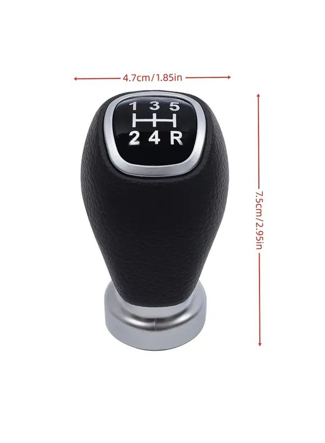 Black Leather Gear Shift Knob 5 6 Speed Easy Install OEM Replacement Enhances Car Interior - Image 2