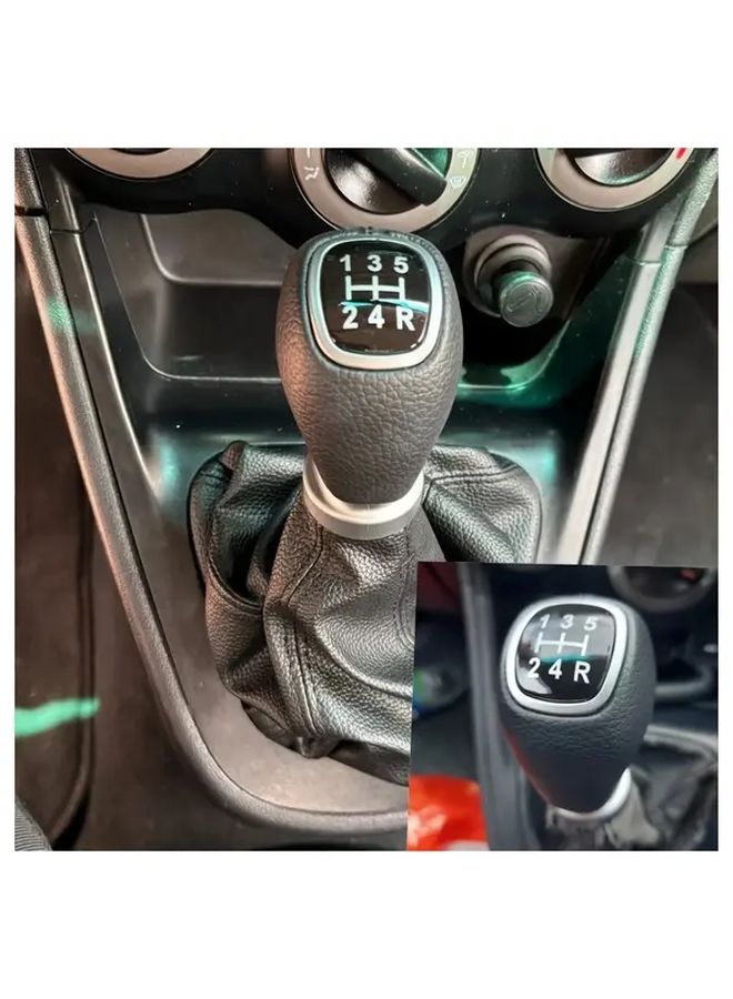 Black Leather Gear Shift Knob 5 6 Speed Easy Install OEM Replacement Enhances Car Interior - Image 4