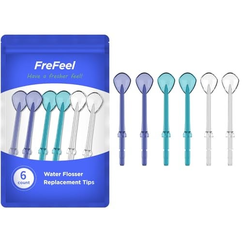 FreFeel Replacement Heads for Waterpik, Replacement Picks for Water Pik Water Flosser (6 Tongue Cleaner Tips) - Image 1