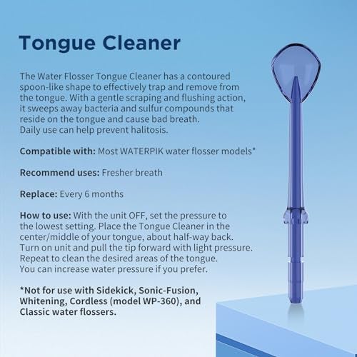 FreFeel Replacement Heads for Waterpik, Replacement Picks for Water Pik Water Flosser (6 Tongue Cleaner Tips) - Image 3