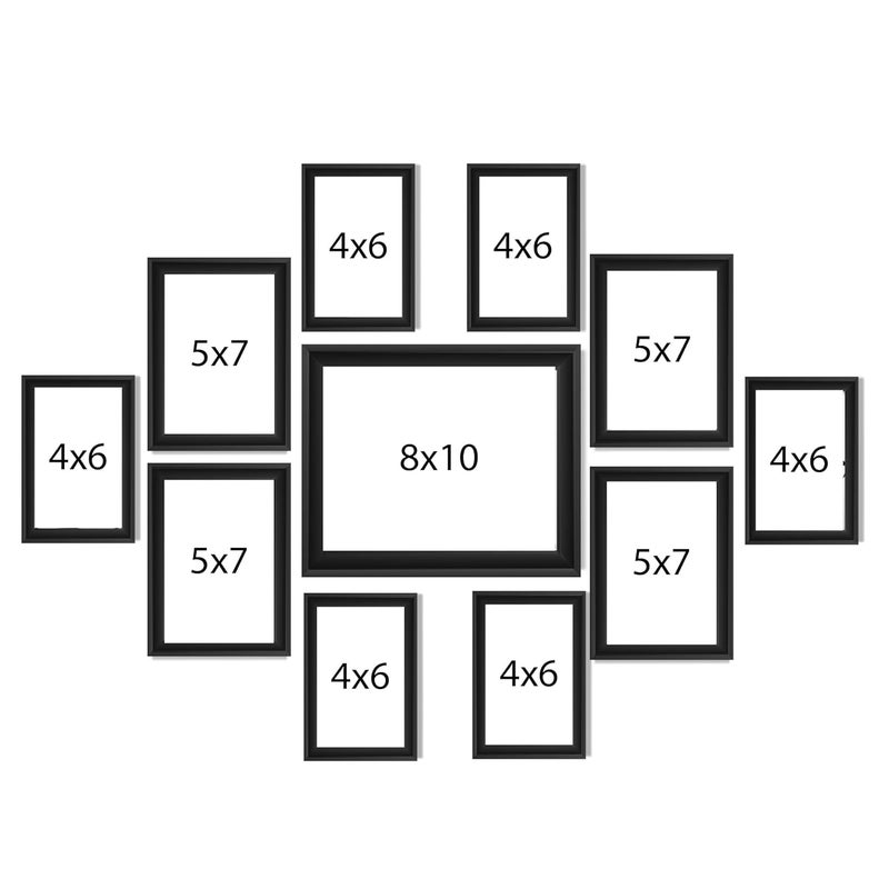 Dev Aastha Solid Black Photo Frame Set for Wall Décor | Set of 11 Rectangular Picture Frames with Plexi Glass | Ideal for Home & Office Use | Perfect for Gifting - Image 3