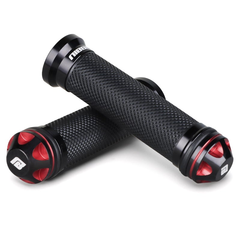 NIBBI Motorcycle Hand Grips Racing CNC Aluminum Soft Rubber Handlebar78 Handle Grips for ATV GY6 Scooter Red - Image 3