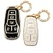 RFSRZ 2PCS Car Key Fob Shell Cover Protective Case Bling Gold White Black Key Holder for Ford F150 F250 Fusion Edge Explorer Mustang Lincoln MKZ MKC 20132017 - Image 2