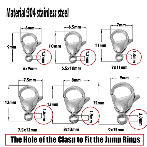 WOCRAFT 1200 Pcs Mix 4mm 5mm 6mm 7mm Stainless Steel Rings Jump Rings Connector Rings for Jewelry Making Necklaces Bracelet Earrings Keychain DIY Craft (M533) - Image 4