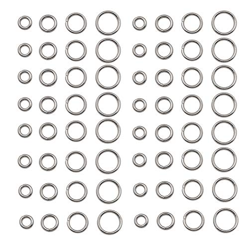 WOCRAFT 1200 Pcs Mix 4mm 5mm 6mm 7mm Stainless Steel Rings Jump Rings Connector Rings for Jewelry Making Necklaces Bracelet Earrings Keychain DIY Craft (M533) - Image 1