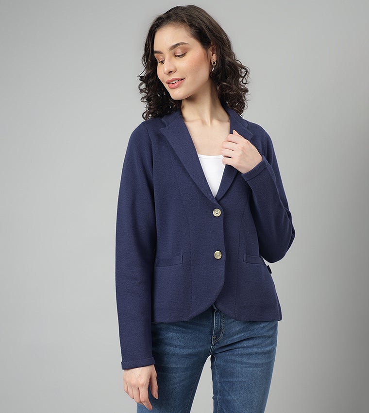 BEVERLY HILLS POLO CLUB Crest Embroidered Long Sleeves Blazer - Image 1