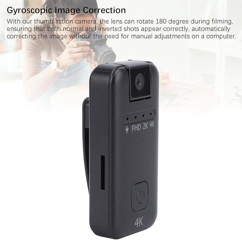 4K Mini Action Camera 256GB Gyroscopic Image Correction Timelapse Fishing Hiking - Image 3