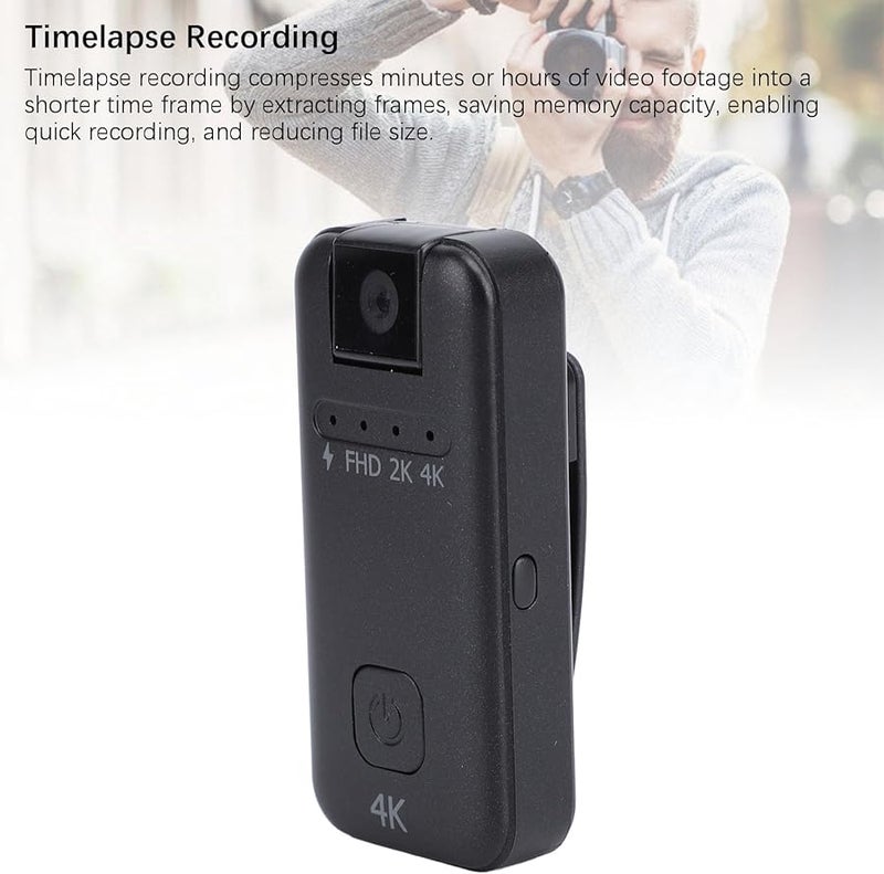 4K Mini Action Camera 256GB Gyroscopic Image Correction Timelapse Fishing Hiking - Image 4