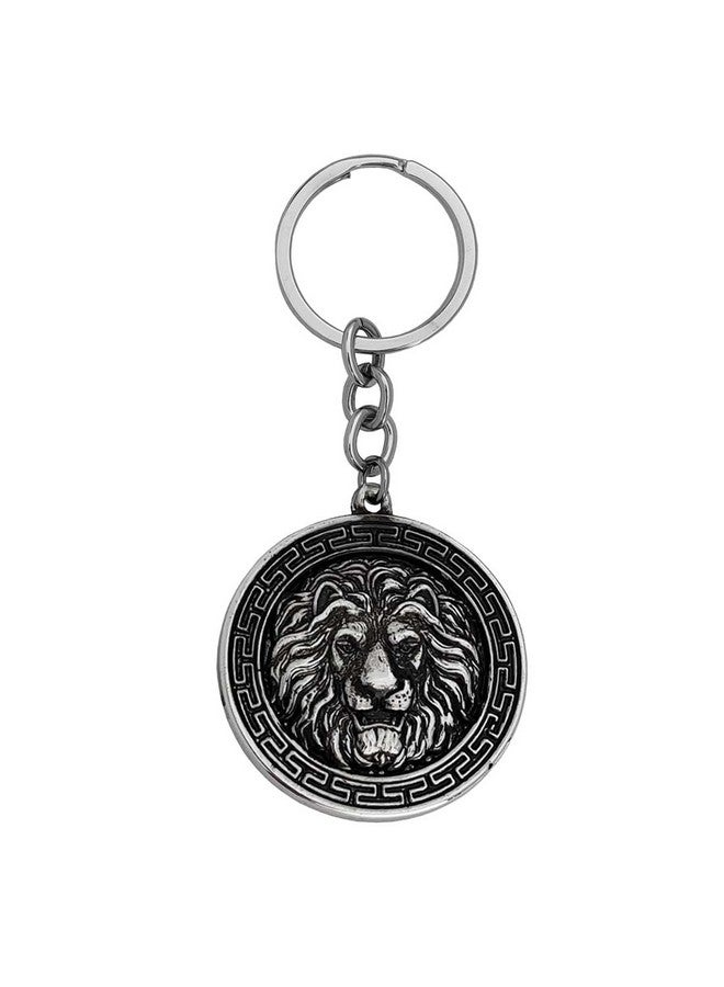 M Men Style Unique Gift King of the Jungle Big Cat Bravery Silver Lion Be Brave Gift Keyring Silver Zinc Metal Animal Keychain For Men And Women - Image 1