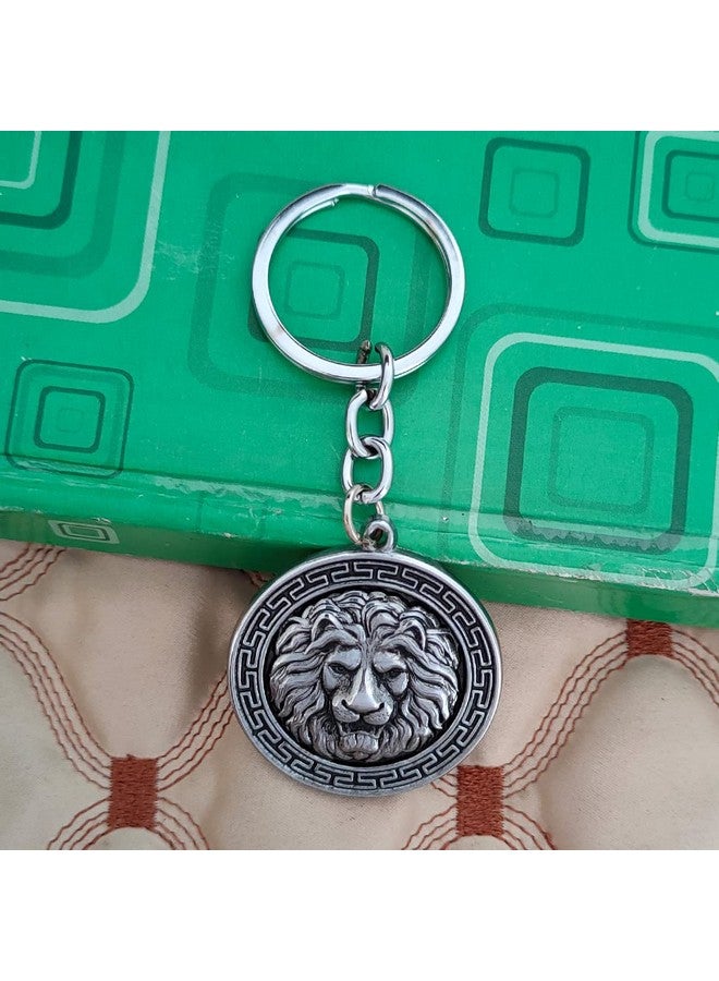 M Men Style Unique Gift King of the Jungle Big Cat Bravery Silver Lion Be Brave Gift Keyring Silver Zinc Metal Animal Keychain For Men And Women - Image 3