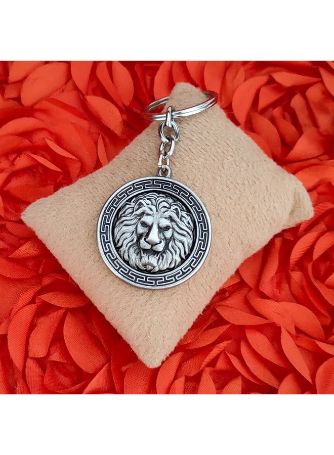 M Men Style Unique Gift King of the Jungle Big Cat Bravery Silver Lion Be Brave Gift Keyring Silver Zinc Metal Animal Keychain For Men And Women - Image 4