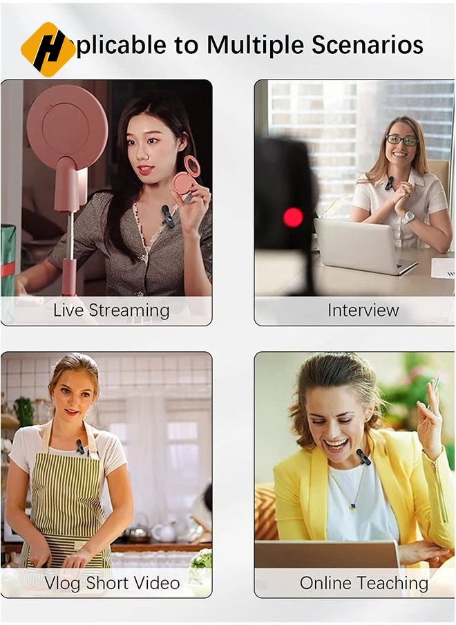 هوها ميكروفون لافالييه اللاسلكي للهاتف الذكي iPad iPad USB C ، والتوصيل والتشغيل Mini Mic لـ YouTube Tiktok Live Streaming Gaming K Song Recording Auto Loveduction (3.5 مم 2)  - Image 4