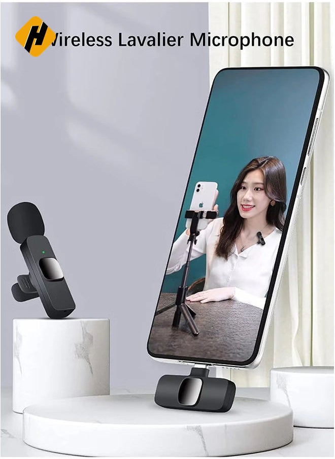 هوها ميكروفون لافالييه اللاسلكي للهاتف الذكي iPad iPad USB C ، والتوصيل والتشغيل Mini Mic لـ YouTube Tiktok Live Streaming Gaming K Song Recording Auto Loveduction (3.5 مم 2)  - Image 2