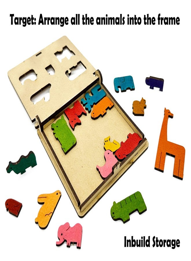 Funvention DIY Animal Puzzle Pocket Travel Game for Kids 4+ Years, Fun Learning Educational Board Game, Best Birthday Return Gifts - Image 3