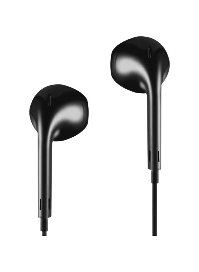 Newmine Nm-Lk06 Semi In-Ear Wired Headphones With Remote Control, Mobile Phone Headphones, Music Headphones, 3.5Mm Jack, Compatible With Computers, Laptops And Smartphones, Black - Image 2