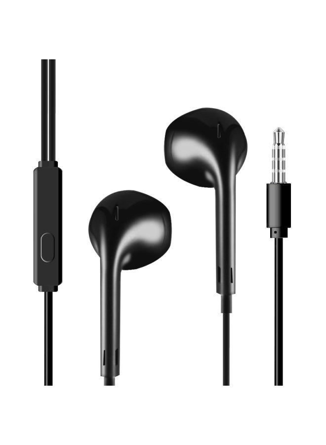 Newmine Nm-lk06 Semi In-ear Wired Headphones With Remote Control, Mobile Phone Headphones, Music Headphones, 3.5mm Jack, Compatible With Computers, Laptops And Smartphones, Black - Image 1