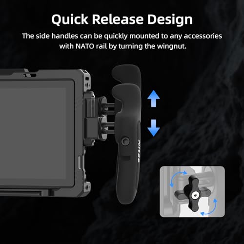 Nitze Side Handle Kit with NATO Clamp 360 Adjustable NATO Side Handles for SmartphoneiPadMonitorCamera Cages PA32C - Image 3