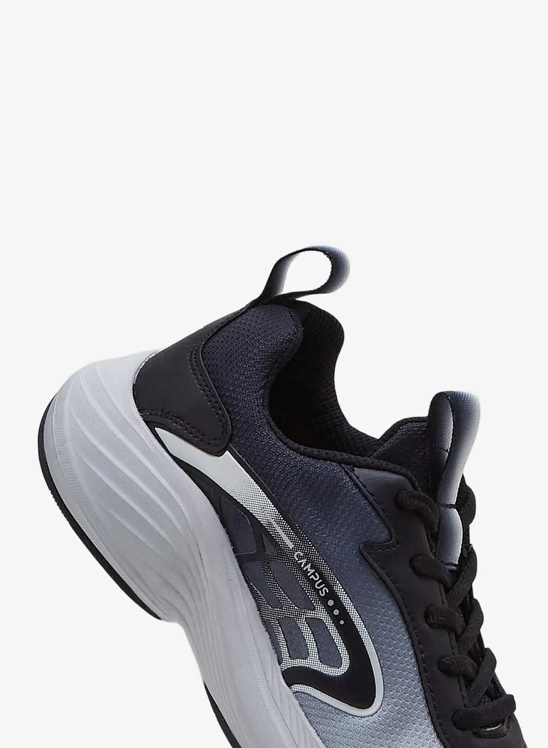 CAMPUS Blk/Wht Kids Black Classic Low-Top Sneakers, Contrast Look Shoes with Comfortable Sole for All-Day Fun  | Best Price UAE