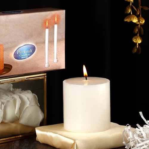 PROSPERRO LUMO by Parkash Candles 3x3 Inch Pillar Candle | Unscented | Smokeless | Long-Lasting Burn (Up to 30 Hours) | for Decoration || Events & Wedding Ambience - Image 1