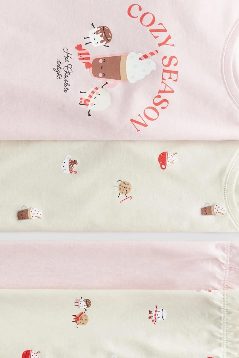 اتش اند ام بيجاما قطنية بطبعة - عبوة من 2