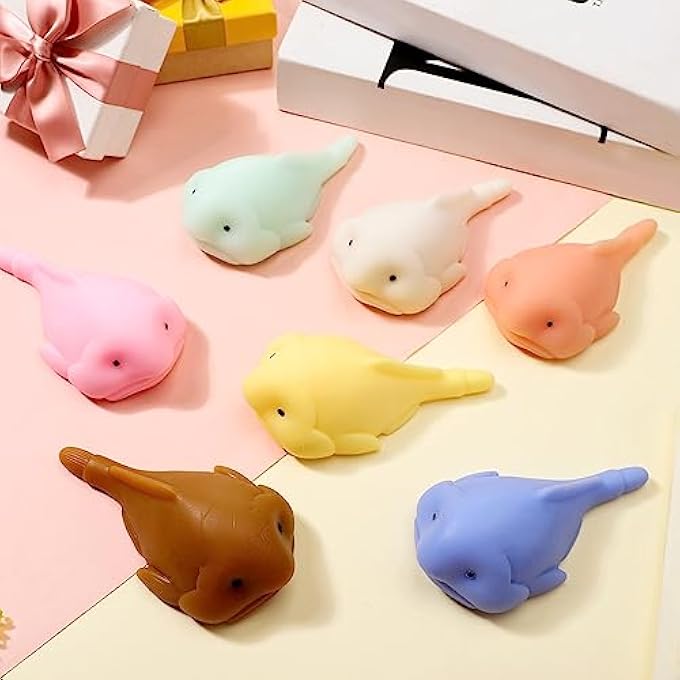 Liliful 7 Pieces Blobfish Stress Relief Balls for Adult Fun Squeeze Fidget Blob Fish Anxiety Relief Balls Squeeze Sensory for Birthday Office Christmas Holiday Party Favors - Image 2