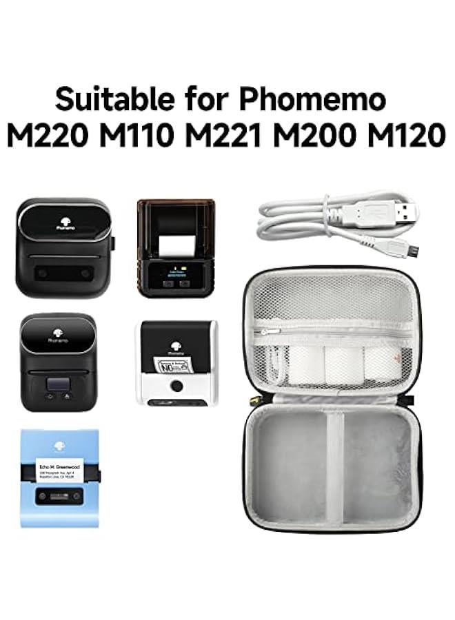 phomemo Label Maker Case,Portable Case Compatible M220 M110 M221 M120 M200 Label Maker Printer, Holder Case for Label Maker Machine with Tape, with Mesh Pocket for Accessories (Case Only) - Image 2