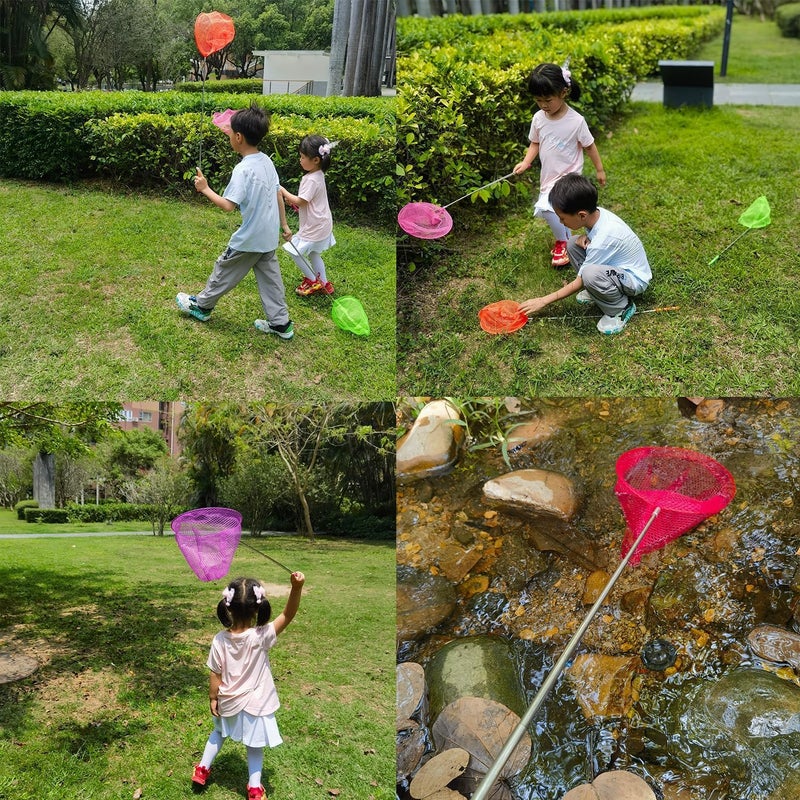 M-jump #1 M-jump 3 Pack Colored Telescopic Butterfly Nets - Great for Catching Insects Bugs Fishing - Outdoor Toy for Kids Playing - Extendable from 6.8" to 34"... - Image 5