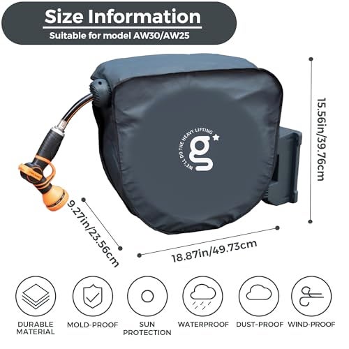 Giraffe Tools AW30/ AW25 Retractable Garden Hose Reel Cover UV Resistant, Waterproof and Anti-Fading Cover for Water Hose Reel - Image 2
