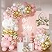 NUTTYBASH Pink and White Balloon Arch Kit 138 Pcs Pink and Gold Balloon Garland Arch Kit Include Pastel Pink White Gold Confetti Balloons for Birthday Baby Shower Wedding Bridal Shower Party - Image 2