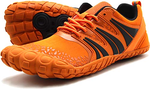 Oranginer Men's Zero Drop Shoes Barefoot Comfortable Five Toe Shoes for Men Orange Size 13 - Image 1