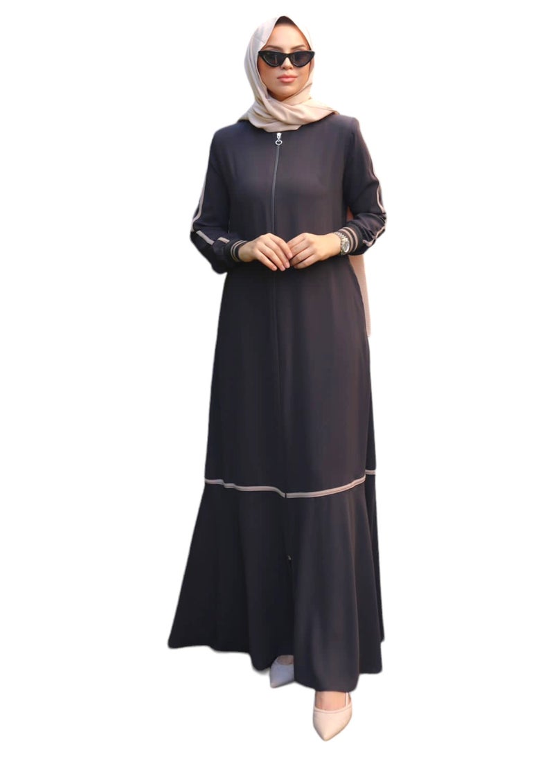 OLUDENIZ - Luxurious Turkish-Made Abaya Dress for Girls - A Perfect Blend of Elegance and Modern Sophistication - Image 1