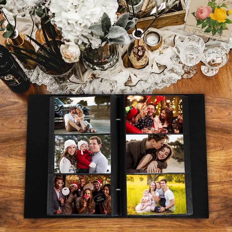Lanpn Photo Album 6x4 Slip in, OUR MEMORIES Linen 300 Pockets Photo Albums Holds Landscape Only 10x15cm Picture Blue - Image 4