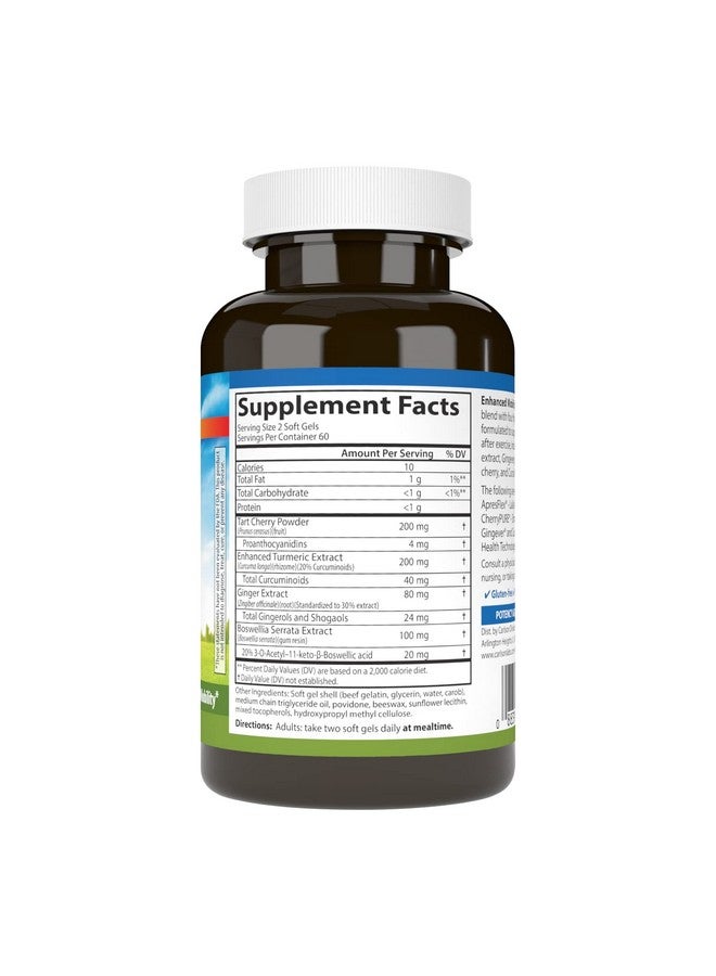 Carlson - Enhanced Mobility, Botanical Joint Support, Boswellia, Tart Cherry, Curcumin, Ginger, 120 Softgels - Image 2