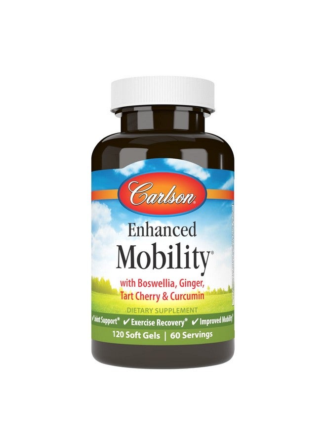 Carlson - Enhanced Mobility, Botanical Joint Support, Boswellia, Tart Cherry, Curcumin, Ginger, 120 Softgels - Image 1