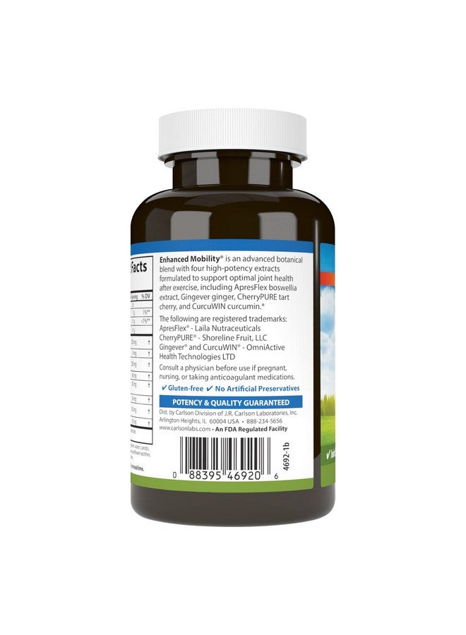 Carlson - Enhanced Mobility, Botanical Joint Support, Boswellia, Tart Cherry, Curcumin, Ginger, 120 Softgels - Image 3