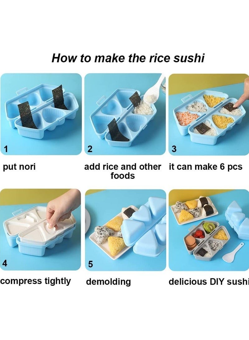 نيبمينينت Onigiri Mould Triangle Rice Ball Sushi Makers Paddle 6 in 1 Triangle-Heart for Bento or Japanese Box Meal Children Home Kitchen DIY Nori - Image 3