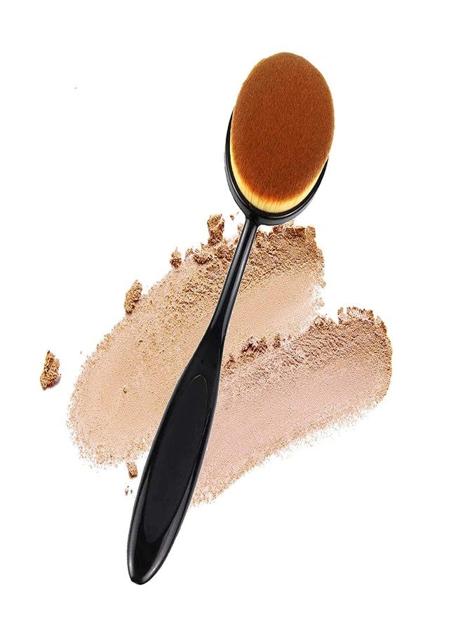 DATNASAYAD Oval Large Makeup Brushes Fast Application Liquid Cream Powder Foundation (Black 1) - Image 1