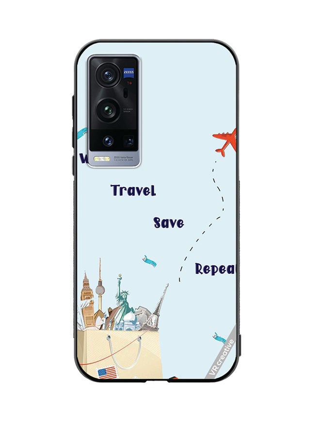 VR CREATIVE Protective Case Cover For Vivo X60 Pro Plus Travelquotes Design Multicolour - Image 1