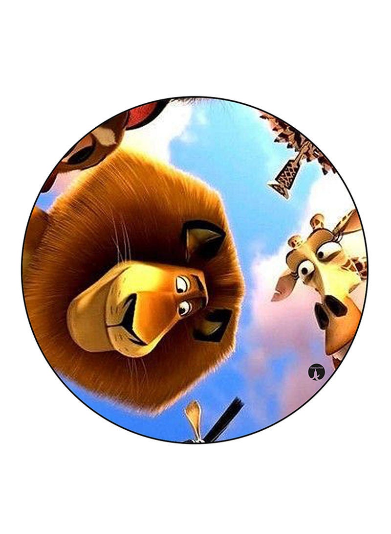 Madagascar Printed Mouse Pad  Round  Multicolour