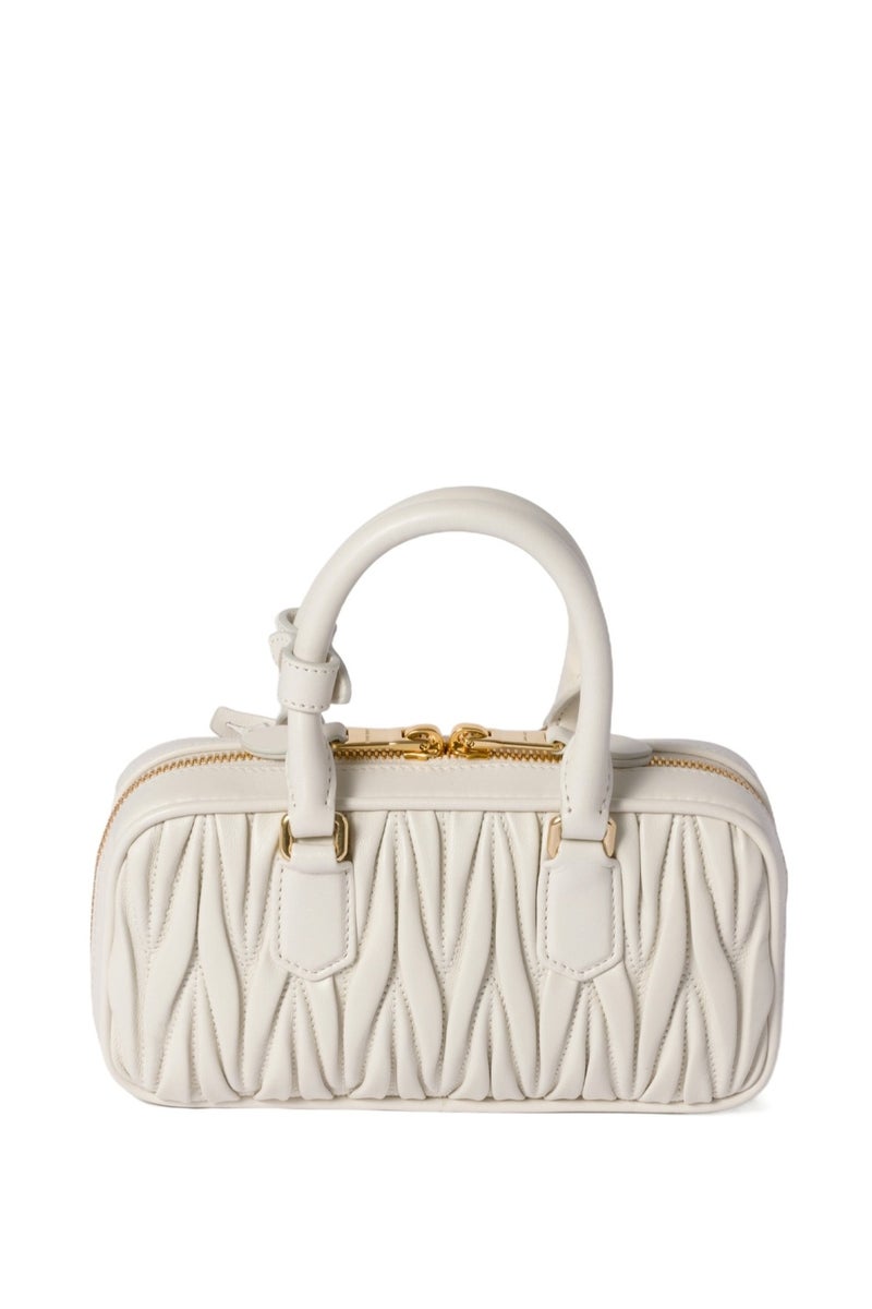 مياو مياو حقيبة MIU Small Arcadie ذات مقبض علوي من جلد نابا ماتيلاسي، قابلة للحمل على الكتف، بإغلاق بسحاب - Image 3