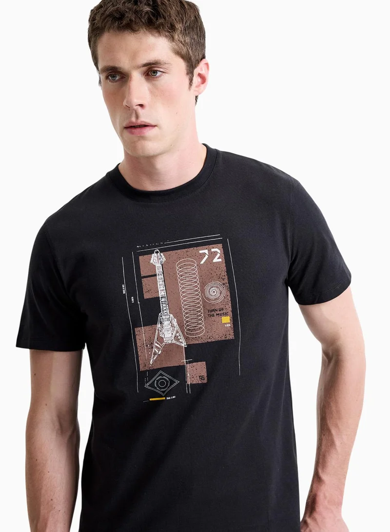 French Connection Camden Guitar Printed T-Shirt