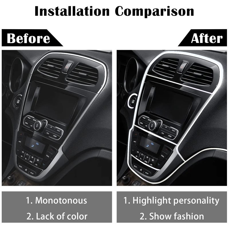 OSIFIT Car Interior Trim Strips,Universal 33ft Car Electroplating Decoration Styling Door Dashboard, Flexible Interior Trim Accessories with Installing Tool(Silver) - Image 5