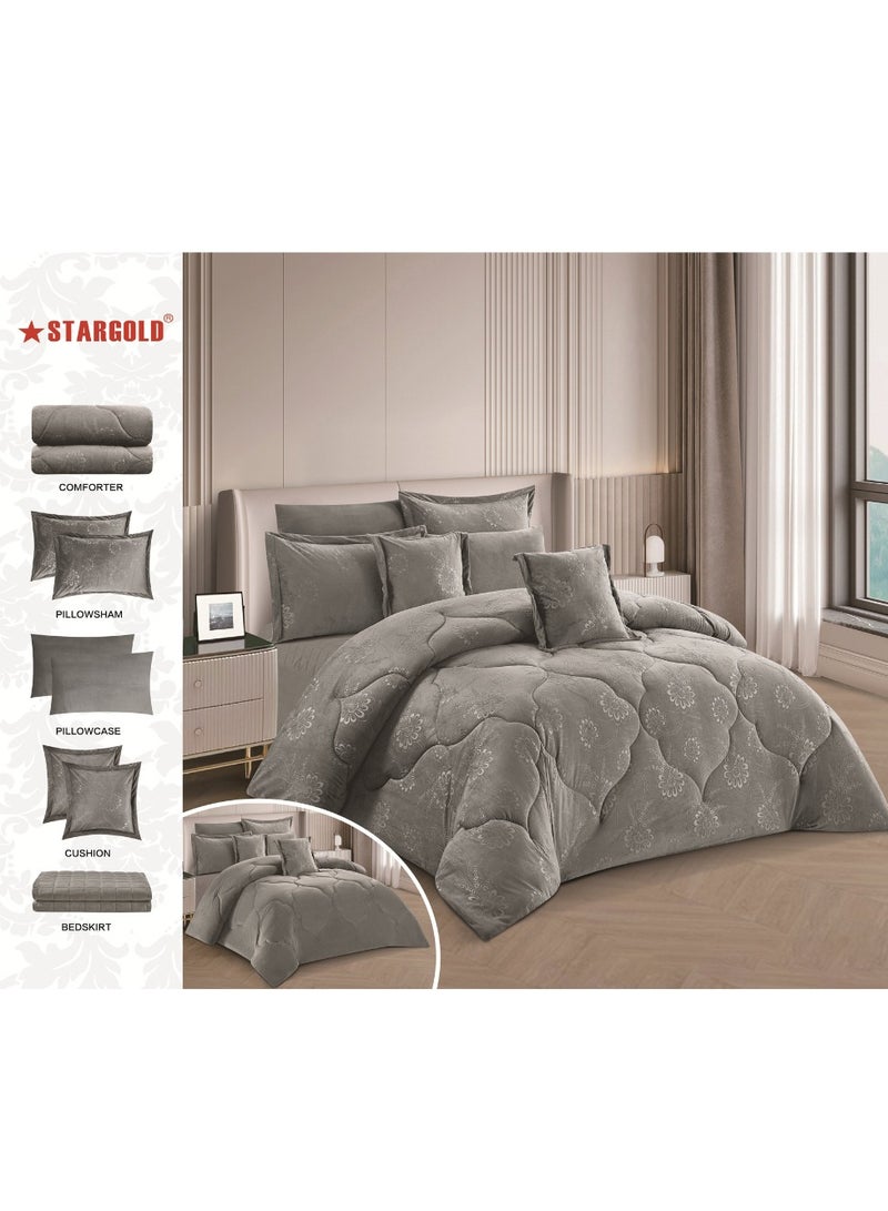 Stargold 8 Piece King Size comforter Set Soft Fabric Comforter Set For Bedroom Includes Comforter Bedsheet Pillow Sham Pillow Case & Cushion - Image 2