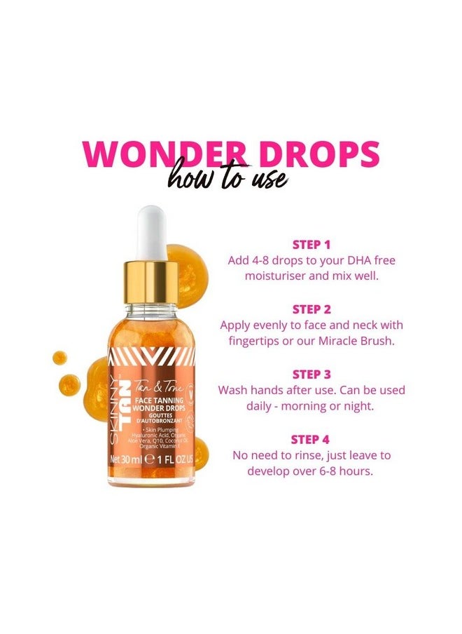 Skinny Tan - Skinny Tan Tan and Tone Self Tanning Drops for Your Face - Gradual Tan Drops Serum with Hyaluronic Acid - Transforms Skincare into Gradual Tanner - Helps Even Skin Tone and Enhance Complexion - 1 oz - Image 1