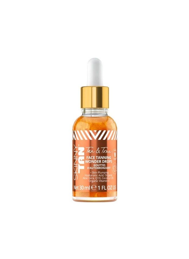 Skinny Tan - Skinny Tan Tan and Tone Self Tanning Drops for Your Face - Gradual Tan Drops Serum with Hyaluronic Acid - Transforms Skincare into Gradual Tanner - Helps Even Skin Tone and Enhance Complexion - 1 oz - Image 1