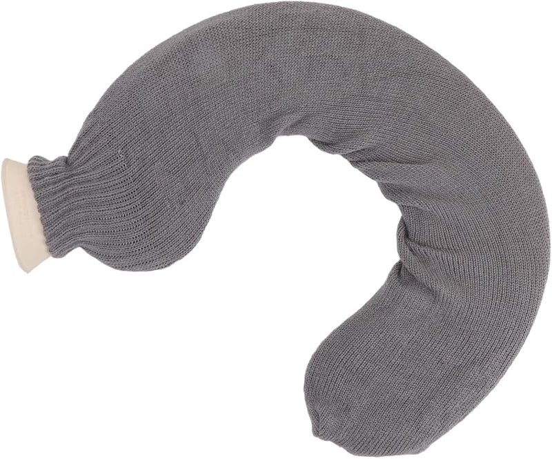 Fydun 1L عبوة ماء ساخن فائقة النعومة للرقبة مع غطاء من القماش المنسوج المنفصل باللون الرمادي النقي - Image 3