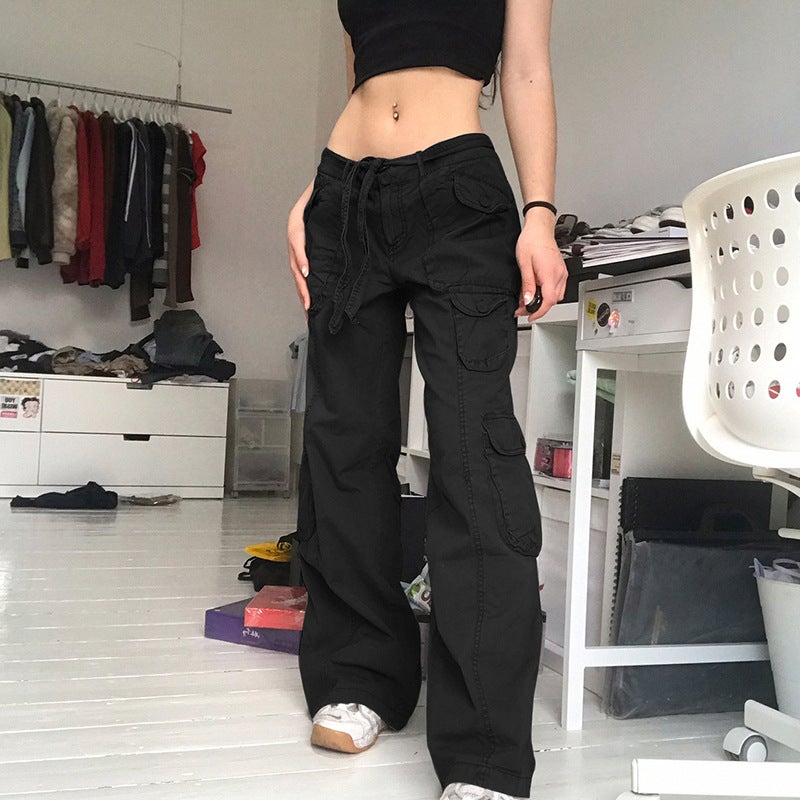 American Style High Street Vintage Multi-Pocket Old Overalls Trousers for Men and Women Cool Street Loose Slimming Straight Trousers Trend - Image 4