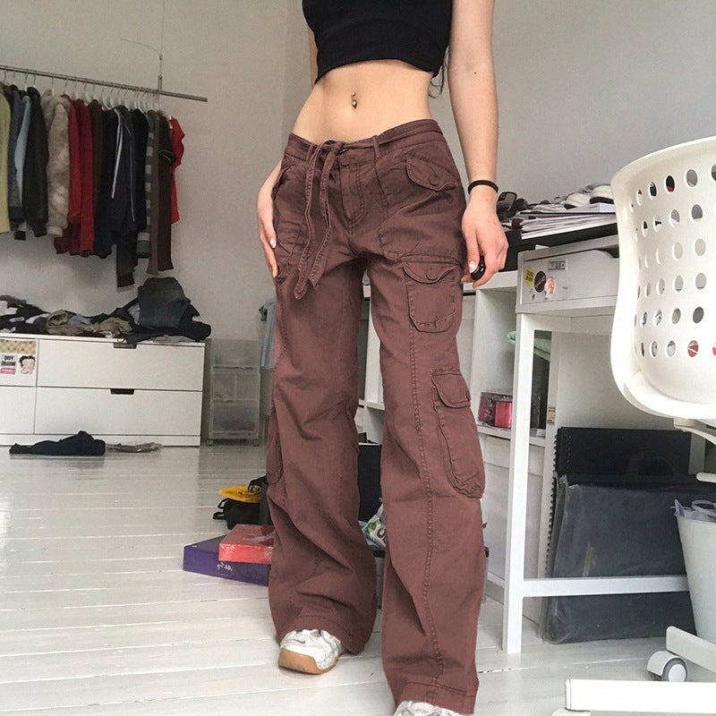 American Style High Street Vintage Multi-Pocket Old Overalls Trousers for Men and Women Cool Street Loose Slimming Straight Trousers Trend - Image 3